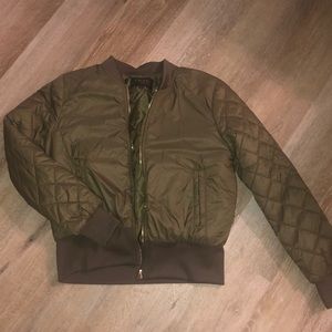 Olive green quilted jacket